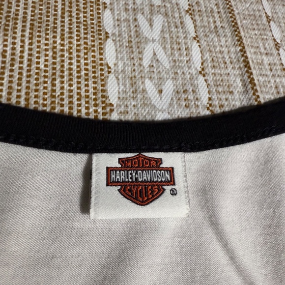 Harley-Davidson White top w/ beads and sequins Size L - Picture 5 of 6